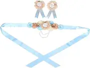 Kisangel Set Maternity Sash and Pins Set Mom Sash with Handmade Corsage for Showers Pregnancy Celebrations and Special Events Fit for Expectant Parents