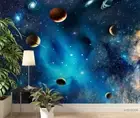 3D Outer Space Galaxy Planet Self-adhesive Removeable Wallpaper Wall Mural 132