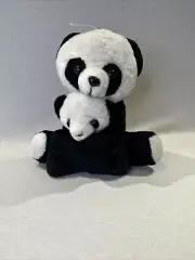 ✨Vintage Panda Bear Mama With Cub Arms Wrapped Around Baby