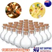 10-100X Assorted Mini Empty Glass Bottle Vials Cork Charm Wish Bottle DIY Gift