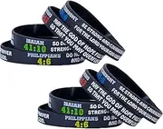 [ZENRUIMING] 8 Christian Bible Verses Silicone Bracelets, Faith Power Inspirational Bible Verses Rubber Wristbands, ROMANS 15:13 ISAIAH 41:10 PHILIPPIANS 4:6 DEUTERONOMY 31:6 Religious Church Wristbands