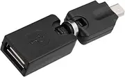 hicle-use OTG Adapter USB 2.0 Female to USB 5Pin Male Converter 360° Rotatable 90° Foldable Convertor for U Drive Card Reader Black One Size