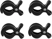Taicols Stroller Pegs to Hook Muslin Sun Shade to Canopy, 4 PCS Car Seat Cover Clips, Nursing Cover, Pram Toy Holder, Plastic Universal Clip, Blanket Clamp, Stroller Clips Buggy Accessory (Black)