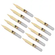 10pcs Engraving CNC Router Bits, 0.1mm Tip Width 30 Degree Angle 1/8" Shank Bit