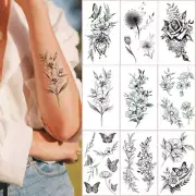 Butterfly Tattoo Sticker Flower Tattoo Sticker Body Art Temporary Tattoo Fresh 》