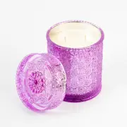 Freya & Sol Glass Flowers Candle Pink Passionfruit Punch 460g
