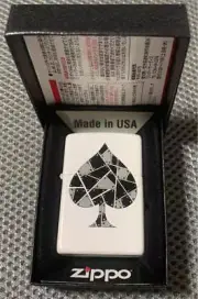 Zippo lighter playing cards spade white made in 2016 unused imported from Japan