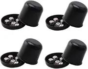 Hohopeti 4 Sets Thicken Dice Cup Rolling Right Felt Cups Large Party Color Game Funny Jumbo Shaped Bar Dice Cup Broken-Resistant Cup Black