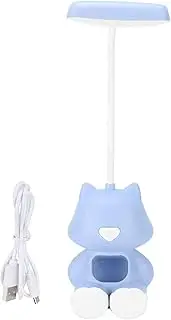 [Respicefinem] Mini Table Lamp Cute Bear LED Rechargeable Student Bedroom Eye Protection Night Light Pink Bear Ideal for Students As A Desk Lamp Pen Holder Or Stand with 180 Degree (Lila Bären)