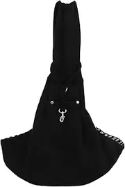 Toyvian Dog Carrier Sling: Reversible Puppy Carrier Purse with Storage Pocket Hand-Free Dog Sling for Carry Small Puppy and Cats Travel Safety Harness Black