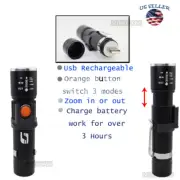 Flashlight Zoomable High Lumens USB Rechargeable Torch Super Bright Brand NEW(1)