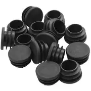 24Pack Chair Table Legs Plug 22mm Diameter Round Plastic Cover Thread Inserted Tube to Protect The Floor and Bumps black