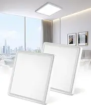 DoRight 20W LED Ceiling Lights, IP44 Waterproof Bathroom LEDCeiling Lights,1800LM 180W Equivalent LED Ceiling Lights 5000K Nature White 2.5CM Super Thin Flush Ceiling Light - White（2 Pack