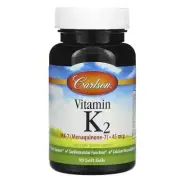 2 X Carlson Labs, Vitamin K2 MK-7, 45 mcg, 90 Soft Gels