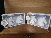 HAZEL & CO. Unicorn Salt & Pepper Shaker Set White Ceramic NEW