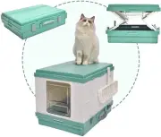 YES4PETS XL Portable Cat Toilet Litter Box Tray Foldable House with Handle and