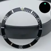 37.5mm Green Lume Aluminum Black SUB Watch Bezel Slope White Font Watch Part