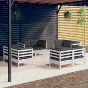 8 Piece Garden Lounge Set with Anthracite Cushions Pinewood vidaXL