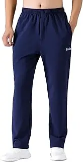 [Zoulee] Men's Casual Cotton Jogger Sweatpants Zipper Front Pants