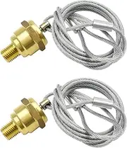 AUGREX 2 Pack ¼” NPT Air Tank Drain Valve with 60” Cable, Globe Valve, Alloy Body, Replaces Haldex 12105, Semi Truck Air Brake Reservoir Drain Valve