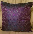 Iridescent Purple and blue Sari Cushion Cover (pillow inserts not included)