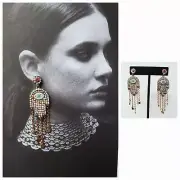 BETSEY JOHNSON PAVE HAMSA HAND DROP EARRINGS