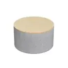 Storage Ottoman Blanket Box 60cm Linen Round Grey Artiss