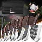 8Pcs/Set Chef Knife Kit Japan Hand Forged Steel Kitchen Knives Chopper With Bag