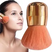 Makeup Brush Applicator, Foundation Blending Tool, Retractable Wide Head Design, Soft Bristles Powder Concealer Blush, for Travel Daily Makeup, 8.5 x 5.5 x 3.5 cm, Blue Gold Pink