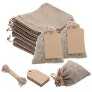 25PCS 5"x 7" Burlap Bags with Drawstring and 25PCS Gift Tags & String