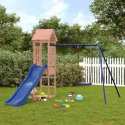 Stable Frame Kids Outdoor Playset Toddlers Swing Slide Activity Wooden Playhouse