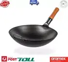 YOSUKATA 14" Carbon Steel Wok Pan, Stir Fry Pans, Round Bottom Cookware