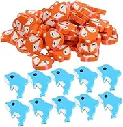 Angoily 1 Set Cute Fox and Dolphin Erasers Soft Animal Shaped Art Supplies for Professional Sketching Erasers for Students Portable and Versatile for Pencil Marks Removal