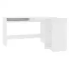 Corner L-Shape Desk Computer Work Study Craft Wooden Drawers Cabinet Table White