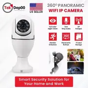 360° 1080P IP E27 Light Bulb Camera Wi-Fi IR Night Smart Home Wireless Security