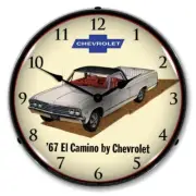 Retro Nostalgic 1967 Chevrolet El Camino LED Lighted Backlit Man Cave Wall Clock