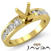 Diamond Engagement Round Semi Mount Ring Channel Setting 14k Yellow Gold 0.7 Ctw