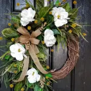Wreath For Front Door Wall Hanging Welcome Sign Spring Holiday Home Decoration