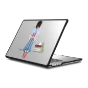 MacBook Pro 16-inch (M1 - M4) Impact Case Bookshelf Chic (Fashion Illustration MacBook case, Girl Reading, Natural Hair)