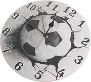 Totority Silent Football Wall Clock DIY Decorative Clock Roman Numerals Battery Operated for Living