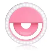 Phone Ring Light USB Rechargeable Clip-On Selfie 40 LED 4 level Portable