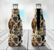 Dogs Personalised Stubby Holder Zip Up Bottle Cooler Collapsible