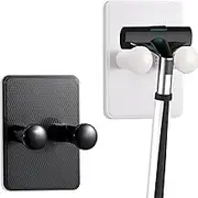 2 Pcs Razor Holder for Shower Wall, Waterproof Self-Adhesive Hook, Detachable and Reusable Bathroom and Kitchen Shower Hook(White & Black)