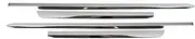 Compatible for Tesla Model Y 2020-2024 Steel Chrome Black Carbon Side Door Car Body Molding Skirts Scratch Resistant Cover Trim 4PCS(Silvery)
