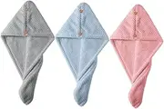 SHERCHPRY Curly Hair Drying Towel Wraps Quick-Dry Hair Turban Soft Comfortable Travel Size Head Wrap Hat