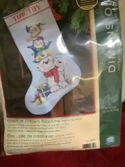 Dimensions STACK OF CRITTERS STOCKING Counted Cross Stitch Kit 70-08840 - NIP
