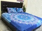 Blue Ombre Mandala Cotton Doona Duvet Cover Bedding Set Quilt Cover Double Size