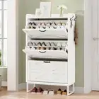 TAUS 3 Flip Drawers Farmhouse Shoe Storage Cabinet Freestanding Shoe Organizer