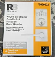 RELIABILT Dallas Keyed Electronic Deadbolt & Passage Door Handel Satin Nickel