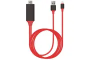 2M Lightning to HDMI Cable Adapter Sync Audio Video Charge Port Connector For iPhone to 1080P HD TV/Projector/Monitor (Red)